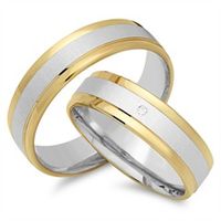 alianzas 18 quilates oro blanco amarillo con diamante