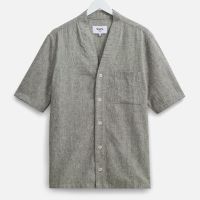 wax london faro linen and cotton-blend baseball shirt - l