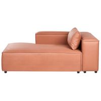 chaise longue derecha moderna tapizado de tela marron dorado brande