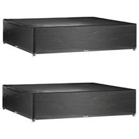 fundas muebles de jardin 2 uds  cubiertas muebles jardin 16 ojales cuadrado 240x240x55 cm cfw25639