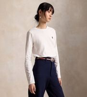 polo ralph lauren para mujer 211b14604006 camiseta classic fit de punto de algodon blanco s casual manga larga