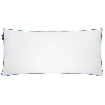 Almohada De Plumas Y Plumón De Pato De Perfil Alto Para Cama Funda De Algodón Blanco 40 X 80 Cm Aneto