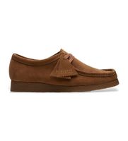 clarks para hombre 26155518 zapatos de piel wallabee marron 42 plano ante cordones casual