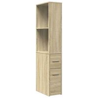 armario de bano  mueble de bano estrecho con ruedas madera roble sonoma