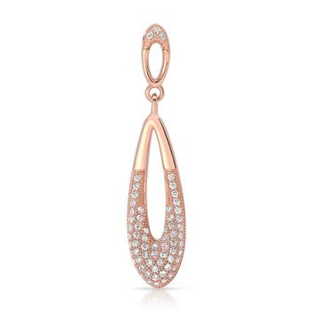 Colgante chapado en oro rosa con piedras engastadas