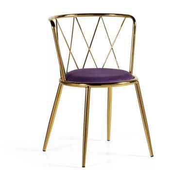Silla comedor dorada y malva Serie Berlin