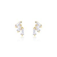 pendientes de plata 925 banada en oro con circonita