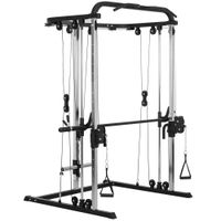 sportnow maquina multifuncion de musculacion con soporte para sentadillas y barra para pesas para entrenamiento fitness negro