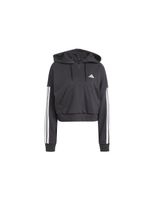 sudadera adidas 3 bandas french terry qz hd mujer negroblanco