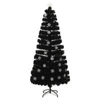 arbol de navidad  decoraciones de navidad copos de nieve led fibra optica negro 180 cm
