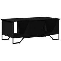 mesa de centro 51x100x40 cm madera y metal trabajados - negro