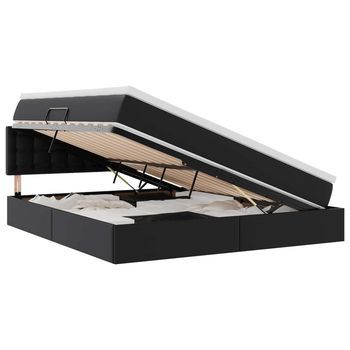 Cama Con Almacenamiento Y Led Con Colchón Negro 180 X 200 Cm Vidaxl