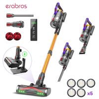 aspiradora inalambrica erabros ev7 con motor de 550w succion de 70kpa 70 minutos de autonomia base de carga y almacenamiento diseno con aroma