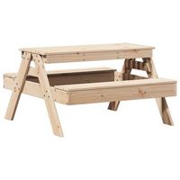 mesa de picnic  mesa de camping  mesa de jardin para ninos madera maciza de pino 88x97x52 cm