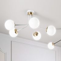 plafon de techo rodisa blanco-oro 5 luces