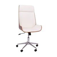 suecia - silla de oficina ejecutiva 54x109119x42 cm en parawood y polipiel blanco