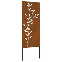 pantalla de privacidad para jardin floral oxidado 50 x 140 cm vidaxl