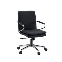 silla de oficina  silla giratoria rovento de piel sintetica negra de hjh office