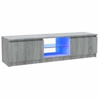 mueble tv  mueble de salon  armario tv con luces led gris sonoma 120x30x355 cm