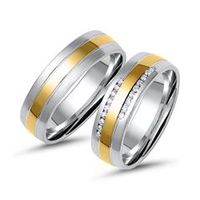 alianzas de oro amarillo y blanco con 18 diamantes