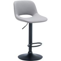 taburete alto de bar x1 con reposapies en pvc gris con base de metal negro 100004583