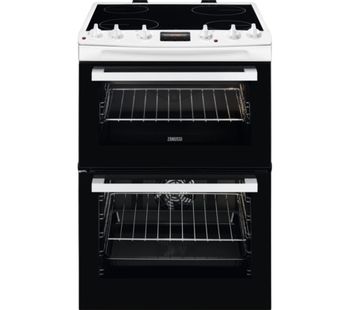 ZANUSSI ZCV66250WA 60 cm Electric Cooker - Black & White, Black