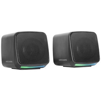 Mars Gaming MS-PRO, Altavoces Compactos 10W, Iluminación RGB Flow Dinámica, Altavoz PC con Caja de Control y Entrada Jack 3.5mm, Altavoces Gaming Compatibles con PC / Mac / Smart, Altavoces PC en