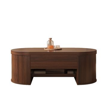 Mesa De Centro Elevable - Mueble De Salón - Mdf - Nogal (110x55.5x40cm)