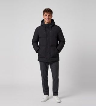 Guess para hombre. M6BL45W4157 Chaqueta acolchada de longitud media negro (XXL), Casual, Poliéster