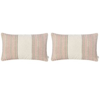 NAF NAF - 2 Fundas de cojin de decoración BLUE LEAF RAYA 100% algodón -  30x50 cm