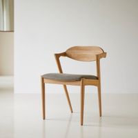 silla de teca maciza y tela