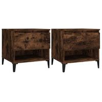mesas auxiliares 2 uds contrachapada roble ahumado 50x46x50 cm vidaxl