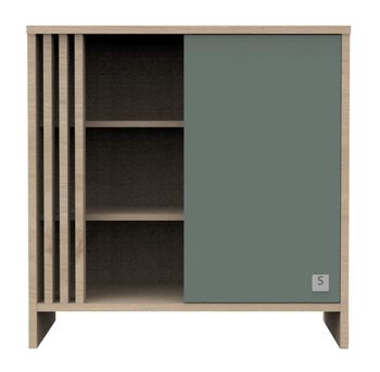 Cómoda de 1 puerta de color con 3 nichos y