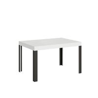 mesa extensible 90x120224 cm efecto madera fresno blanco hierro