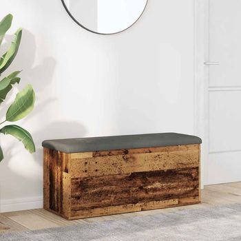 Banco Almacenaje | Banco Interior Madera De Ingeniería Madera Vieja 102x42x45 Cm Cfw97503