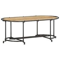 mesa de centro madera maciza de mango rugosa 110x55x40 cm vidaxl