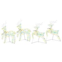 renos led 4 uds 80 led multicolor 44 x 18 x 655 cm pet vidaxl