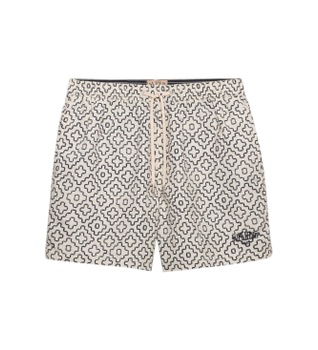 Superdry para hombre. M3010262A Bañador Premium Printed 15 blanco roto (XL), Beachwear, Poliéster Reciclado