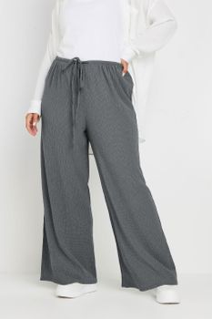 Yours Pantalones Grises Anchos Con Cordón, Mujer Curvy Y Tallas Grandes, Yours