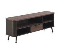 mueble tv metalico con encimera y 1 cajon de madera