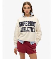 superdry para mujer w2012441a sudadera relaxed applique beige l casual algodon manga larga