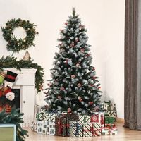 arbol de navidad de acero plastico pe homcom o109x180 cm-verde