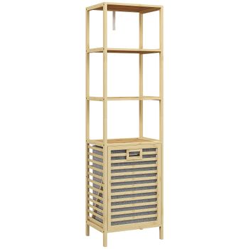 Estantería de baño 44x33x160 cm madera natural