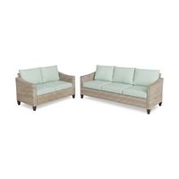 conjunto de exterior sofa 32 sanstar en ratan pe muebles de jardin y terraza verde