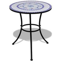 set de mesa y sillas de jardin 3 uds  set de muebles de jardin con mosaico azul y blanco