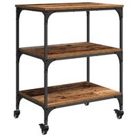 carro de cocina madera vieja 60 x 41 x 76 cm vidaxl