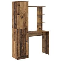 escritorio con estante con almacenamiento 2 uds madera vieja vidaxl
