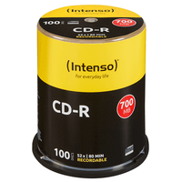intenso cd-r 700mb80min tubo 100 unidades