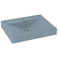 lavabo de lujo con grifo ceramica 60x46 cm azul claro vidaxl