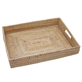 Bandeja rectangular de ratán 40 x 30 cm
